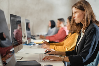 Students using computer